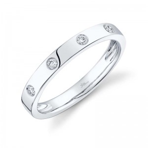 White Gold Scattered Diamond Band