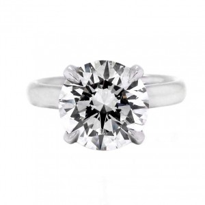 5.10ct Platinum Round Brilliant Cut Solitaire Diamond Engagement Ring