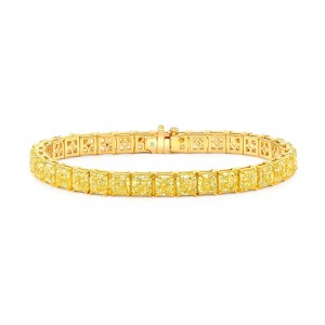 Rahaminov Yellow Gold Fancy Yellow Radiant Cut Diamond Bracelet