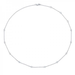 White Gold Diamonds by the Yard Necklace