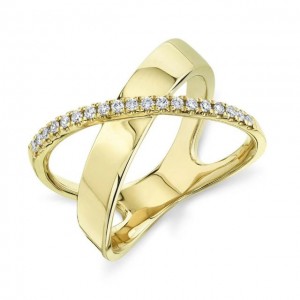 Yellow Gold Diamond Bridge Ring