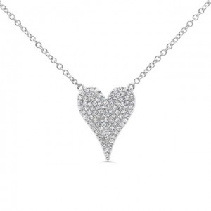 White Gold Diamond Heart Pave Pendant