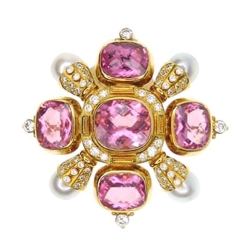 https://www.simonsjewelers.com/upload/product/Estate Elizabeth Gage Yellow Gold Pearl, 24.67ctw Pink Tourmaline & 1.67ctw Diamond Kiss Pin