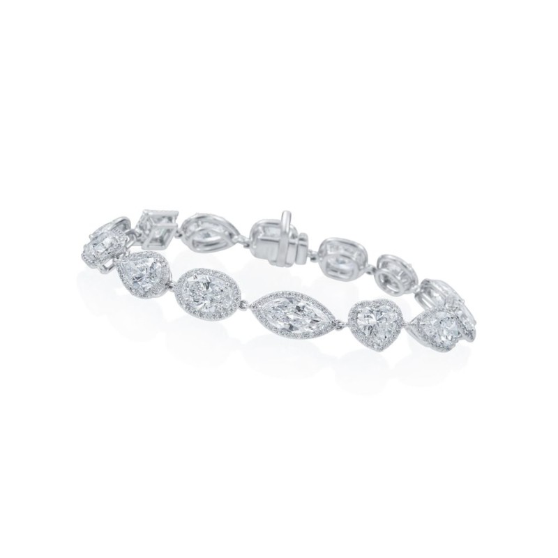 https://www.simonsjewelers.com/upload/product/14.38ctw White Gold Fancy Shape Halo Diamond Bracelet
