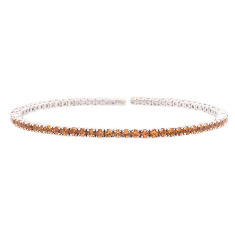 https://www.simonsjewelers.com/upload/product/3.90ctw White Gold Orange Sapphire Bangle Bracelet