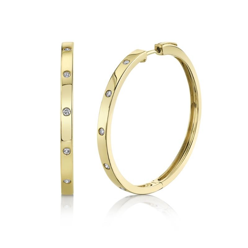 https://www.simonsjewelers.com/upload/product/Yellow Gold Scattered Diamond Hoop Earrings