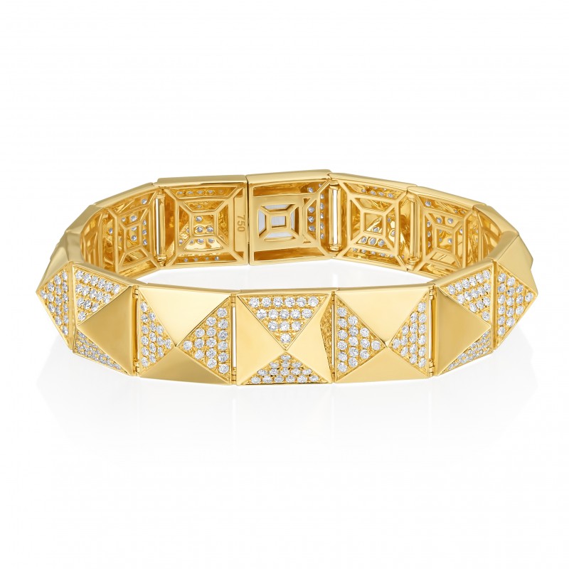 https://www.simonsjewelers.com/upload/product/7.30ctw Yellow Gold Diamond Pyramid Link Bracelet