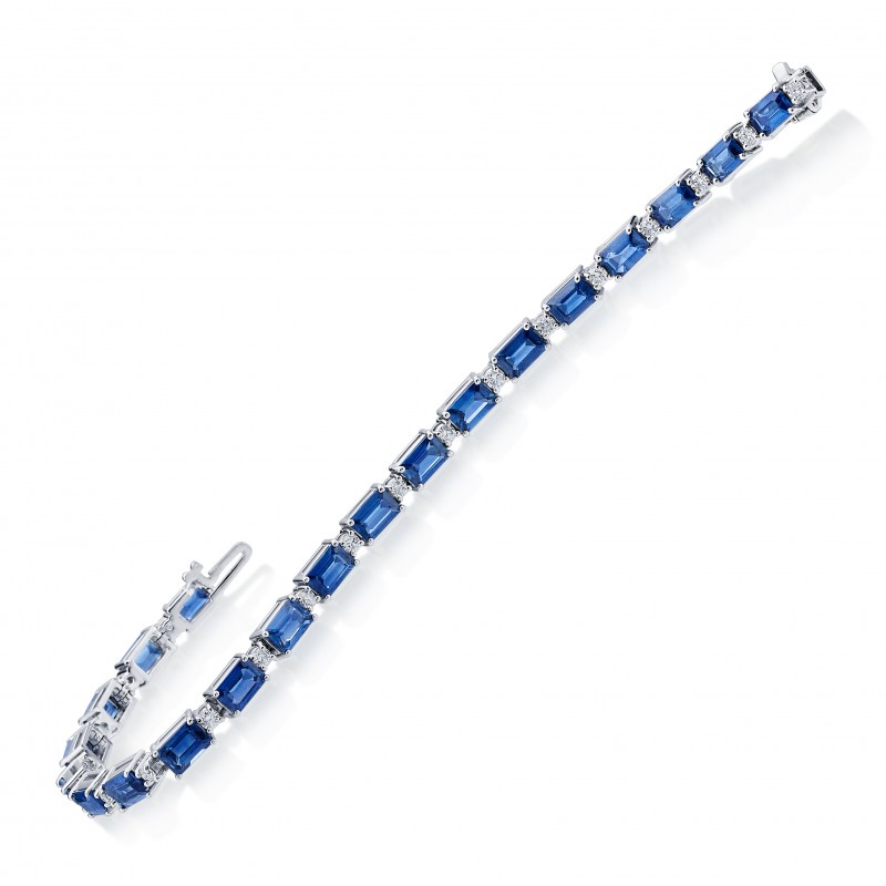 https://www.simonsjewelers.com/upload/product/White Gold Emerald Cut Sapphire & Round Brilliant Cut Diamond Bracelet