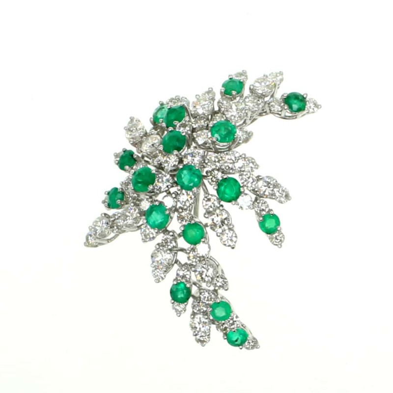 https://www.simonsjewelers.com/upload/product/4.25ctw White Gold Diamond & 2.25ctw Emerald Pin