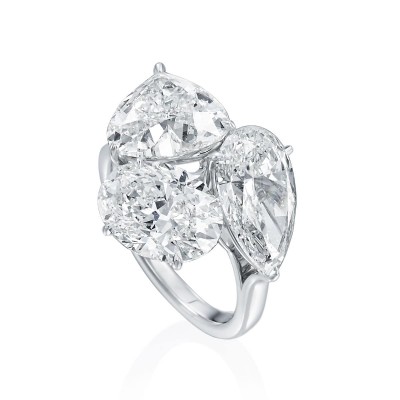 Rahaminov Platinum 'Triple Threat' Diamond Engagement Ring