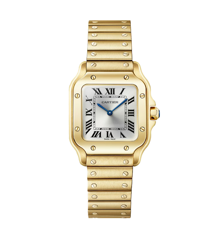 Santos de Cartier Watch, Small Model, Quartz Movement, Yellow Gold